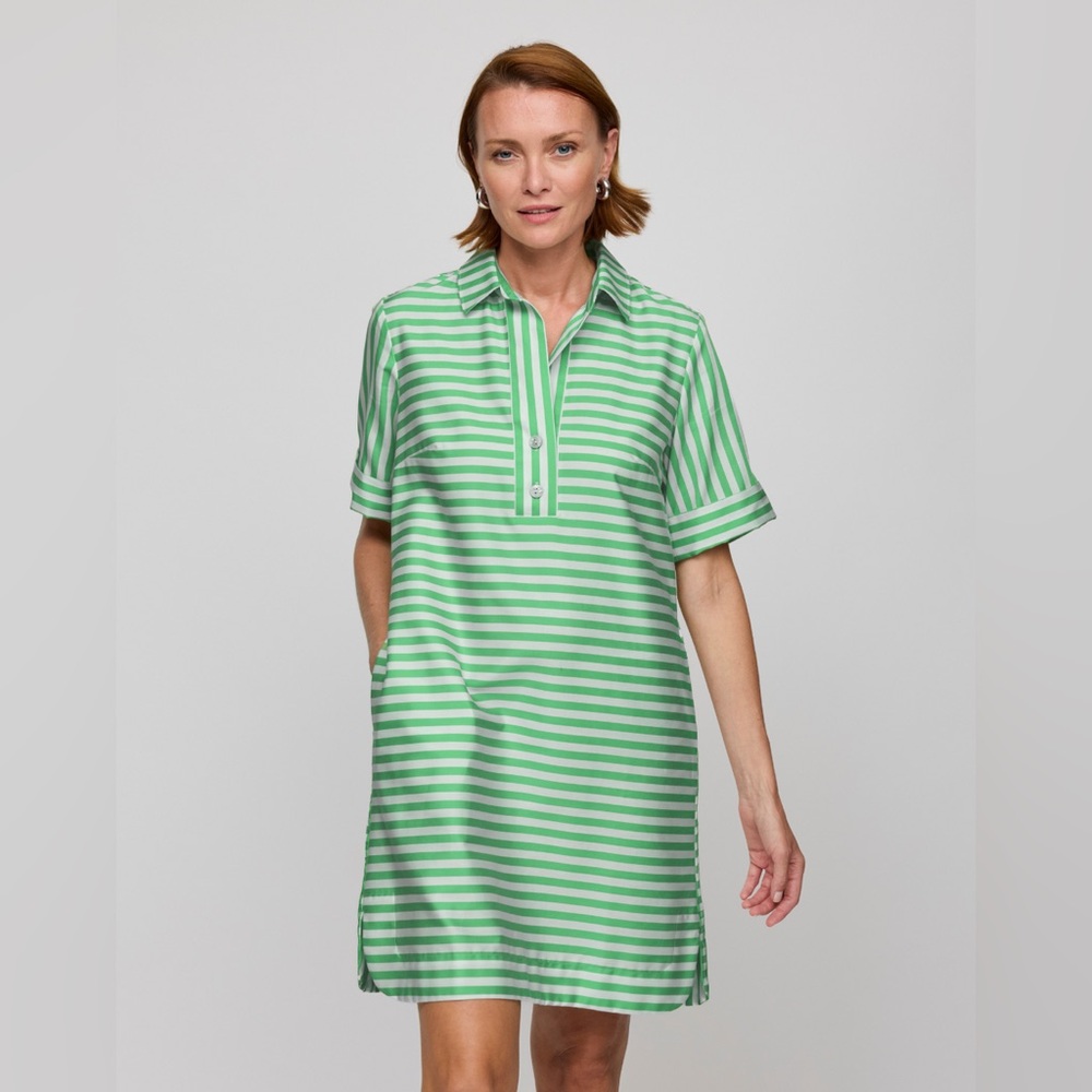 Hinson Wu Aileen Short Sleeve Stripe/Gingham Dress